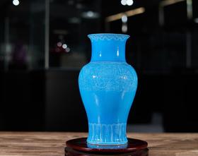 珐翠釉缠枝莲牡丹瓶