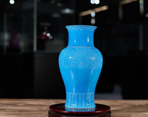 珐翠釉缠枝莲牡丹瓶 商品图0