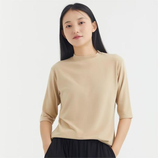 疯抢中！！【穿在身上的“肌底液”】女士日系五分袖半高领打底衫 富含15种氨基酸 滋养肌肤防干燥 顺垂养肤 高弹耐磨透气 简约百搭 遮肉显瘦 商品图7