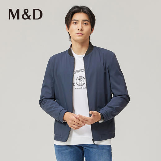 M&D名盾商务男装秋冬夹克衫撞色立领休闲棒球服百搭外套 商品图0