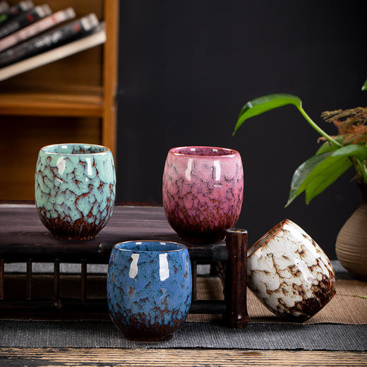 「窑变工艺礼盒装」窑变陶瓷主人杯家用功夫茶杯品茗杯个人单杯餐饮用具 商品图3
