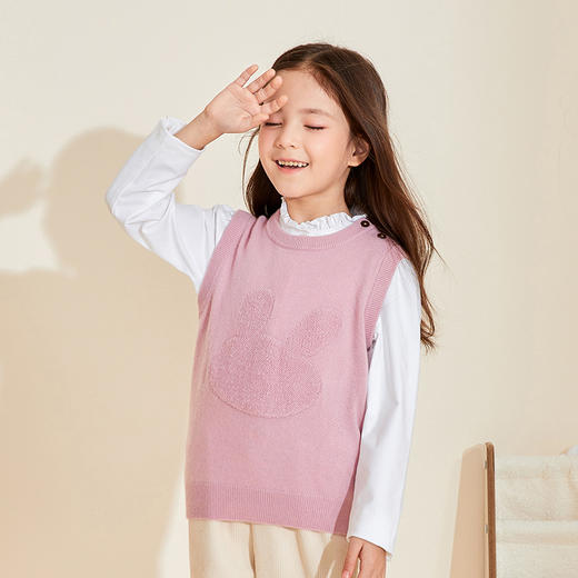 mettekids儿童纯羊绒衫2022春秋新款童装卡通套头毛衣背心针织衫 商品图7