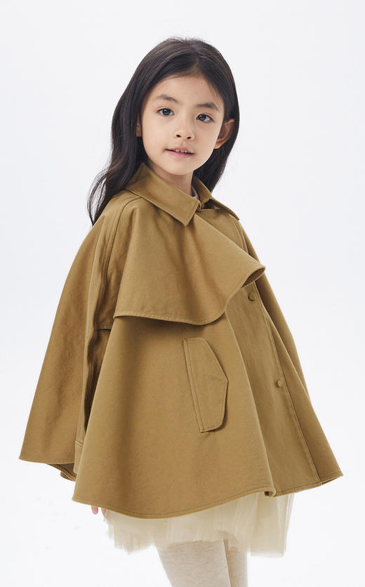 江南布衣童  22年秋款  棉质宽松休闲中长款风衣   1M9910440 商品图3