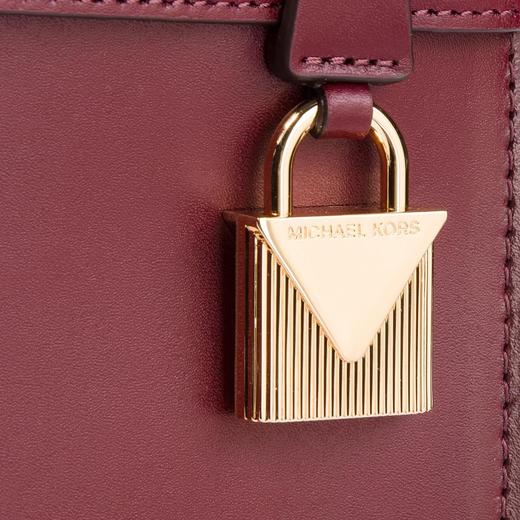 MICHAEL KORS 迈克·科尔斯 MK 女包Tatiana系列大号可拆卸单肩斜跨包手提包时尚提挎公文包 枣红色 30F8GT0S2L OXBLOOD 商品图3
