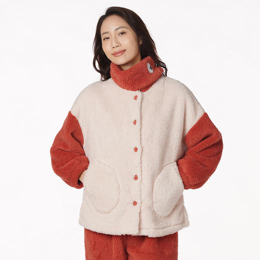 都市丽人舒适外出女士长毛绒套装长毛绒厚家居服长袖睡衣LH29B3 商品图0