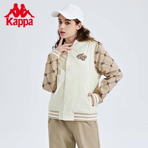 Kappa棒球服2022新款女秋运动外套撞色飞行服夹克 羊脂白-0111 商品图2