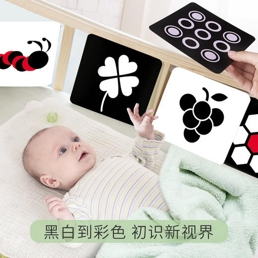 宝宝早教视觉激发卡黑白卡片婴儿黑白卡大卡彩色卡图形认知卡玩具 商品图3