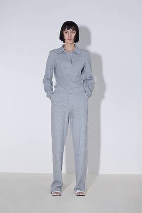 侧面分割款宽松版运动裤