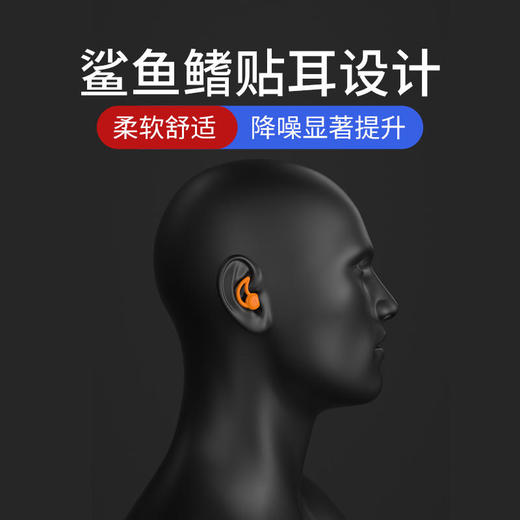 【第十三代纳米硅胶+专业级睡眠防吵耳塞】+鲨鱼鳍设计隔音耳塞硅胶静音耳塞 防吵睡觉降噪耳塞宿舍午睡软硅胶耳塞【买就送2个收纳盒+真丝眼罩】 商品图5