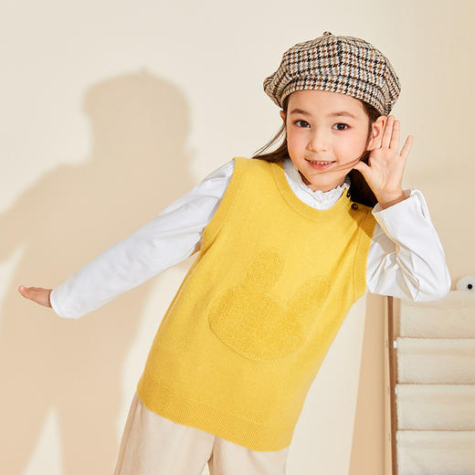 mettekids儿童纯羊绒衫2022春秋新款童装卡通套头毛衣背心针织衫 商品图6