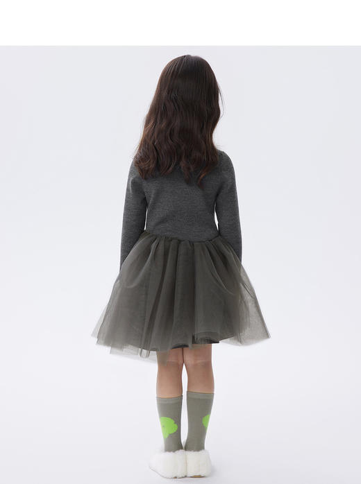 江南布衣童  22年秋款  针织贴身舒适长袖毛衫连衣裙   1M9G10760 商品图5