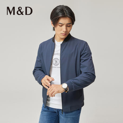 M&D名盾商务男装秋冬夹克衫撞色立领休闲棒球服百搭外套 商品图2