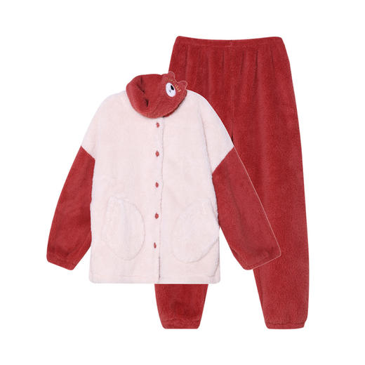 都市丽人舒适外出女士长毛绒套装长毛绒厚家居服长袖睡衣LH29B3 商品图4