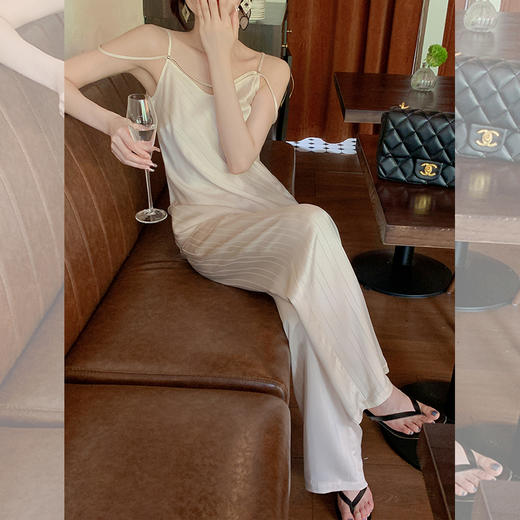 BeQueenStory【玉晚香】简约高JI感吊带阔腿裤套装 商品图3