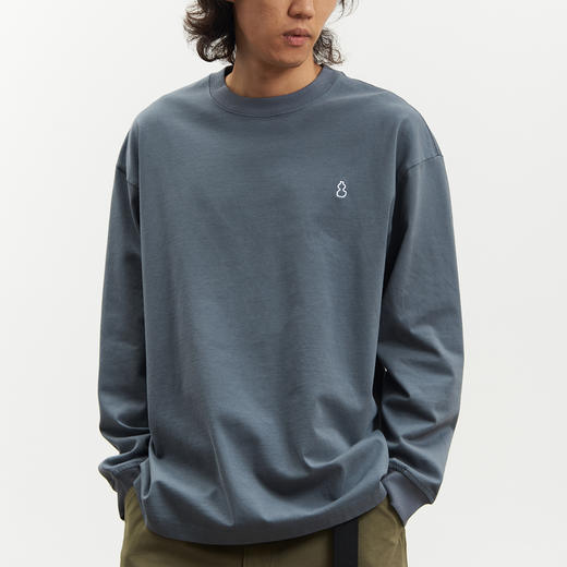 吃茶去chichaqu 重磅刺绣葫芦长袖基础T恤 商品图0