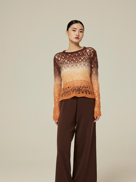 真丝羊绒吊染镂空套衫 SJF94W373A 商品图2