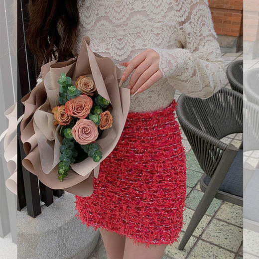 BeQueenStory  4种花式纱线小香编织半身裙 商品图3