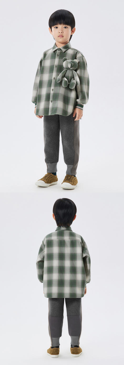 江南布衣童   22年秋款  拼色束脚长裤  1M9E10950 商品图7