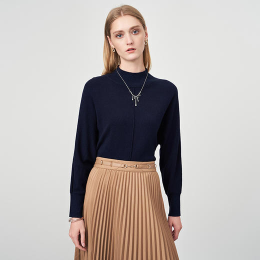 EITIE爱特爱简约百搭高领打底衫毛衣针织衫6801520 商品图1