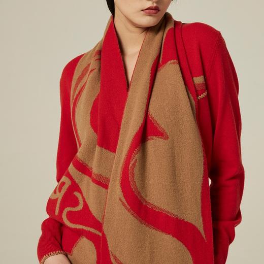 羊绒提花围巾 SJF94P215K 商品图0