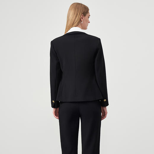 EITIE爱特爱秋冬新款修身显瘦女士西装双排扣商务短外套6703412 商品图4