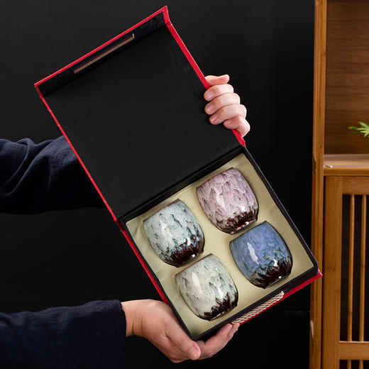 「窑变工艺礼盒装」窑变陶瓷主人杯家用功夫茶杯品茗杯个人单杯餐饮用具 商品图1