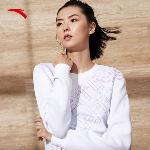 【XL断码】安踏运动卫衣女新款圆领长袖上衣宽松套头衫162237723【库存有限，如无货将做退款，介意慎拍！】 商品图1