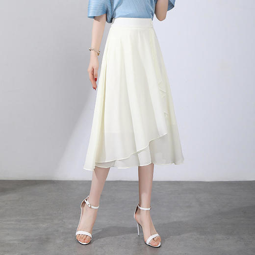 松紧高腰气质优雅，A字裙垂直大摆裙MYX-2215 商品图1