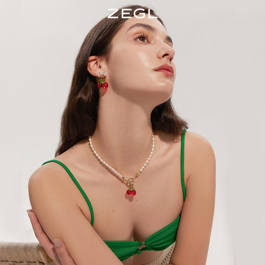 ZEGL樱桃淡水珍珠项链女夏气质名媛轻奢小众法式小米珠锁骨链配饰 商品图1