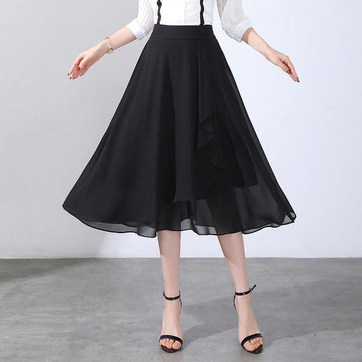 松紧高腰气质优雅，A字裙垂直大摆裙MYX-2215 商品图0
