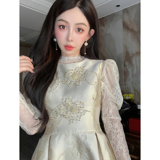 BeQueenStory【戛纳晚宴】新中式刺绣外套无袖连衣裙套装 商品图4