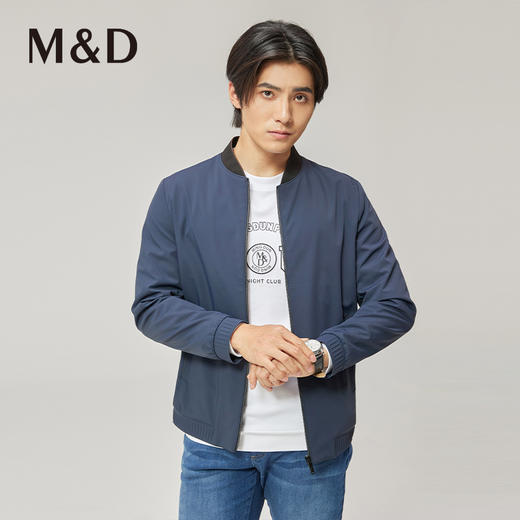 M&D名盾商务男装秋冬夹克衫撞色立领休闲棒球服百搭外套 商品图3