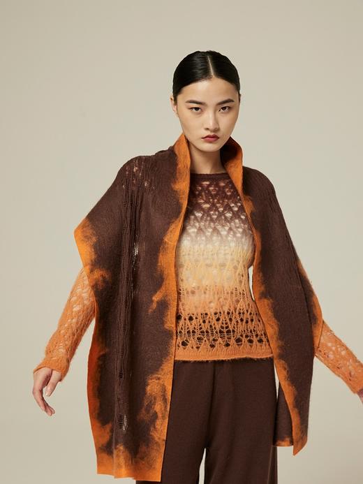 真丝羊绒吊染镂空套衫 SJF94W373A 商品图4