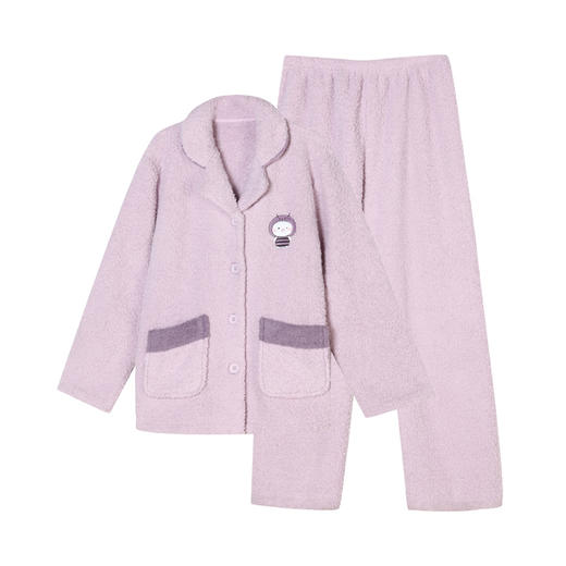 都市丽人生活家居女士米粒绒套装米粒绒厚家居服长袖睡衣LH21J5 商品图4