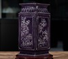 茄皮紫四季花卉四方镶器 商品缩略图0