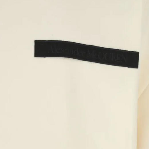 ALEXANDER MCQUEEN 亚历山大.麦昆 男士棉质镶边徽标织带圆领长袖卫衣 浅黄色 642663 QTX75 0916 商品图2