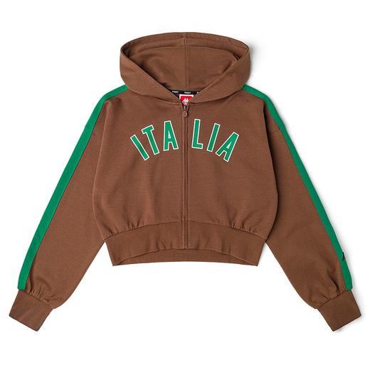 Kappa开身帽衫2022新款女短款运动卫衣休闲撞色外套K0C62MK04 商品图0