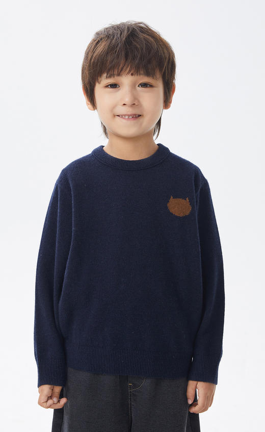 江南布衣童  22年秋款   宽松长袖套头羊绒衫  1M9311600 商品图7