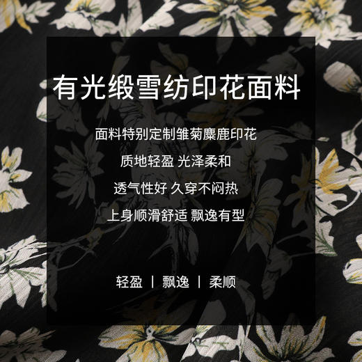 玳莎显瘦连衣裙女2022新款秋季优雅碎花长袖飘带设计感中长款裙子 CC35301 商品图3