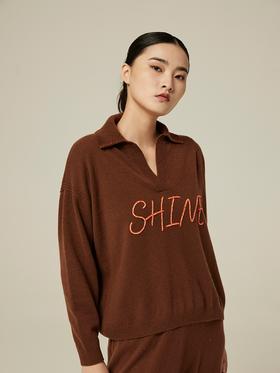 疗愈羊绒|翻领手工刺绣羊绒衫 SJF94W134K