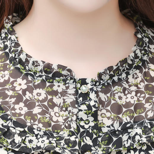 YWE 227841-2碎花连衣裙中长款贵夫人a字裙 商品图3