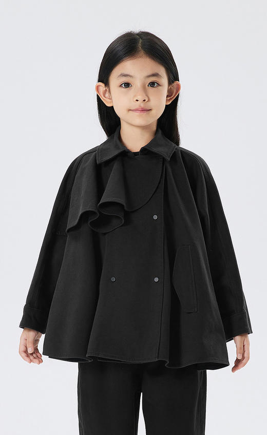 江南布衣童  22年秋款  棉质宽松休闲中长款风衣   1M9910440 商品图8