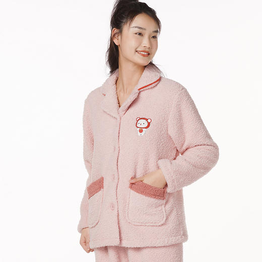 都市丽人生活家居女士米粒绒套装米粒绒厚家居服长袖睡衣LH21J5 商品图0