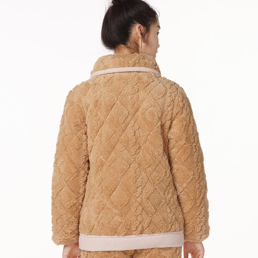 都市丽人舒适外出女士加厚夹棉套装提花法兰绒夹棉加厚家居服长袖睡衣LH21K0 商品图2