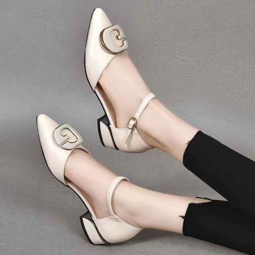 秋季新款时尚百搭低跟尖头单鞋JW622 商品图2