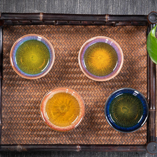 「窑变工艺礼盒装」窑变茶杯陶瓷茶盏功夫茶杯建盏斗笠杯主人杯餐饮用具 商品图2