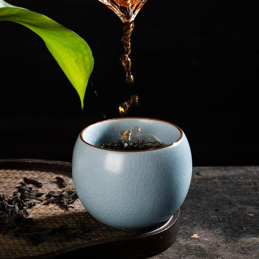 「素雅静美！数款可选」汝窑主人杯陶瓷功夫茶杯品茗杯个人杯汝瓷茶具茶盏单杯子餐饮用具 商品图2