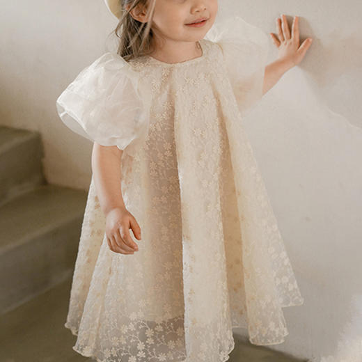 裁缝学苑TQ52 甜美童装网纱泡泡袖连衣裙纸样儿童裙子服装打板图 商品图1