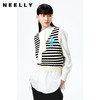 NEELLY纳俪商场同款条纹马甲女气质V领卡通刺绣修身针织衫马夹潮N22083A01101 商品缩略图0