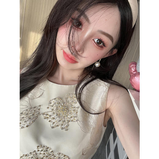 BeQueenStory【戛纳晚宴】新中式刺绣外套无袖连衣裙套装 商品图2